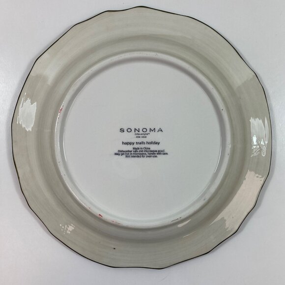 Sonoma Set 3 Happy Trails Holiday Plates 9" Ceramic China Desert Snowman Cactus - Picture 5 of 8